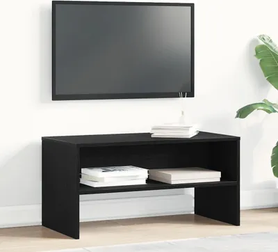 Produktbild von TV-Schrank Schwarz Eiche-Optik 80x40x40 cm Holzwerkstoff, TV-Schränke DesignMöbel