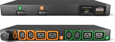 Image de Vertiv MG01D1R1-08P443-3PS6B2H10-S Unité de distribution d'alimentation (PDU) 8 sorties CA 1U Noir