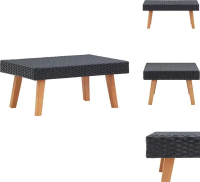 Immagine prodotto di vidaXL Tavolino da giardino in rattan nero - Tavoli da giardino