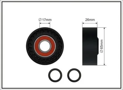 Produktbild von CAFFARO 237-00 Umlenkrolle Keilrippenriemen 65mm für AUDI A4 Avant (8K5, B8) A6 Avant (4G5, 4GD, C7) A6 Avant (4F5, C6) A4 Avant (8ED, B7) für BMW
