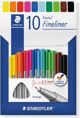 Produktbild von Fineliner triplus ca. 0,3 mm farbig sortiert VE=10x10 Stück