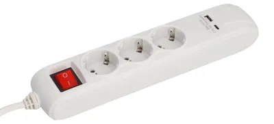 Image de Multiprise de table UNITEC à 3 prises avec ports USB A/C - 1,4 m - Blanc