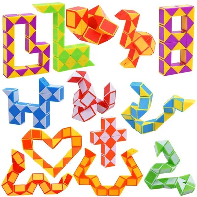 Productafbeelding van Magische slangdobbelsteen, 13 stuks, 24 blokjes, puzzel speelgoed voor kinderen