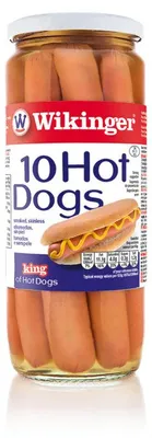 Produktbild von Wikinger Hotdogs 1030 g – Saftige Hotdog-Würstchen im 1,03 kg Pack