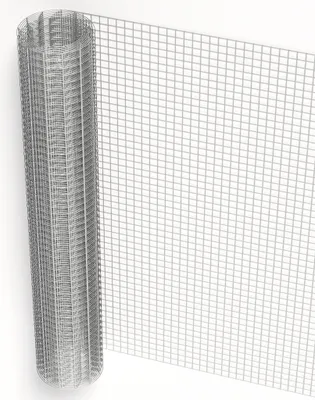 Produktbild von Wiltec Maschendrahtzaun 1x5 m 100 cm hoch 0,75 mm stark 19x19 mm Maschengröße, Volierendraht 4-Eck aus Stahl verzinkt, Drahtgitter, Vogeldraht