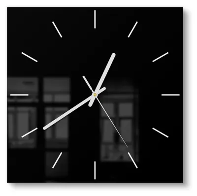 Produktbild von DEQORI Glasuhr 30x30 cm Modern 'Schwarz' Wanduhr Glas Uhr Design leise Küchenuhr