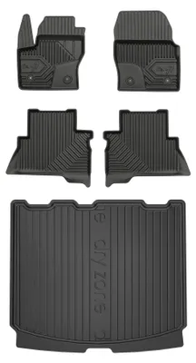 Productafbeelding van Rubberen automatten + kofferbakmat voor Ford Kuga II 2013-2019 (SUV) – 5-delig, zwart, op maat – Wielganizator
