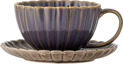 Produktbild von Bloomingville Tasse mit Untertasse LATINA Violett Keramik 220 ml