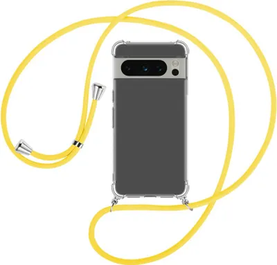 Produktbild von Handykette Backcover-Schutzhülle mit Band (Metall silberfarben) für Google Pixel 8 Pro (6.7'') - gelb