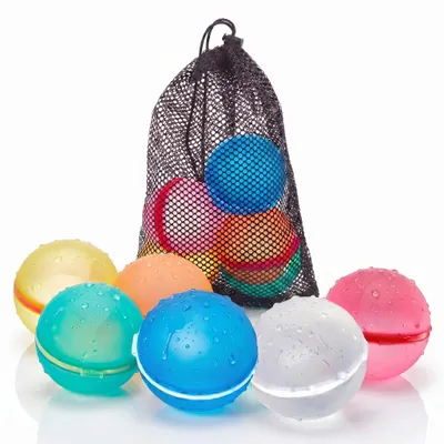 Produktbild von 6x PRECORN Wasserbomben – Wiederverwendbar, selbstschließend, in 1 Sek. befüllt, weiche Splash-Bälle für Kinder & Erwachsene, Sommer, Pool & Strand