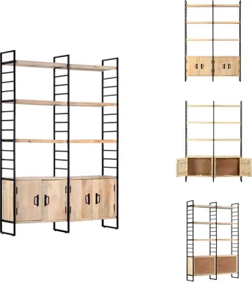 Zdjęcie produktu dla vidaXL Regał na książki 4 półki 124x30x180 cm lite drewno mango - Regały i biblioteczki