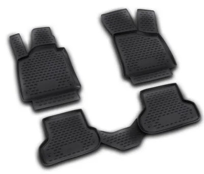 Gummi Fußmatten Set für Audi A3 8P, Bj. 2008-2012, 4-teilig, schwarz