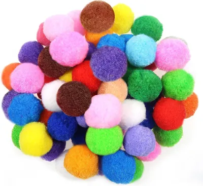Produktbild von Bastelpompoms bunt, 50 Stück, 4 cm, für kreative DIY-Projekte