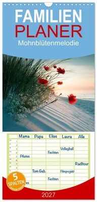Produktbild von Familienplaner 2027 - Mohnblütenmelodie mit 5 Spalten (Wandkalender, 21 x 45 cm) CALVENDO