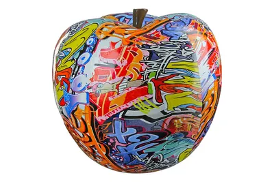 Immagine prodotto di Gilde Dekoobjekt, Apfel, "Street Art", Graffitimotiv, Kunstharz, mehrfarbig, VE 1, L. 29 cm, B. 29 cm, H. 27.5 cm 37150 4063387371503