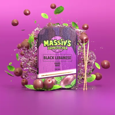 Produktbild von Wunderzahnstocher Massiv's Black Lebanese Pack 100 Stück