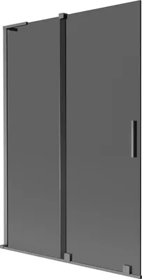 Zdjęcie produktu dla Mexen Velar L parawan nawannowy 2-skrzydłowy rozsuwany 120 x 150 cm, grafit, gun gray szczotkowany - 896-120-003-41-66