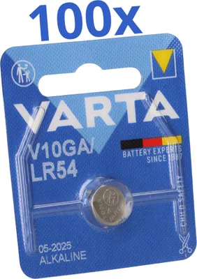 Immagine prodotto di 100x Pila a bottone Varta Elettronica V 10 GA Alcalina 1,5 V 1 blister