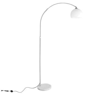 Produktbild von LED E27 Bogenlampe Weiß Marmorfuß höhenverstellbar 130-180cm