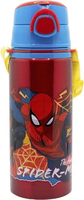 Image de Gourde Spiderman en aluminium 730 ml avec paille & sangle de transport