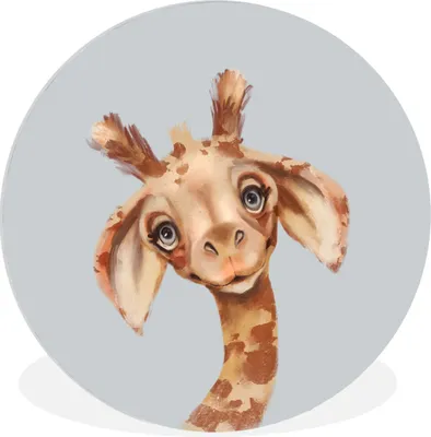 Produktbild von MuchoWow® Rundes Wandbild - Runde Bilder Giraffe - Dschungel - Tier Ø 30 cm Kreis Wanddekoration Kunststoff - Wandkreis - Wandschmuck - Schlafzimmer - Bilder - Der Kreis - Kunst für die Wohnung - Plastik - Kunstdruck - Wandbild