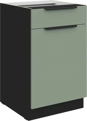 Image de Meuble bas LUNARA avec tiroir - largeur 50 cm, vert/noir