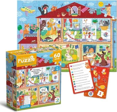 Obrázok produktu pre Wimmelpuzzle 60 Domáce zvieratá doma