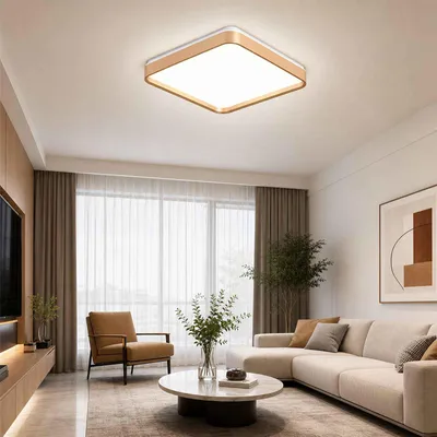 Produktbild von AIORBER LED Deckenleuchte Eckig Flach 38cm 36W 3 CCT Dimmbar für Wohnzimmer Schlafzimmer Küche, Gold