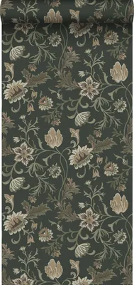 Obrázek produktu pro ESTAhome tapeta květinový vzor černá a zelená - 139417 - 50 x 900 cm