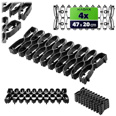 Image de Grilles de protection pour robot tondeuse KADAX, 47 x 20 cm, 4 pièces, grilles pour protéger la pelouse contre les dommages causés par les robots tondeuses, dalles en plastique (noir)