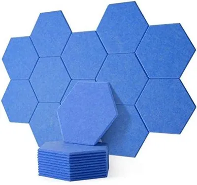 Productafbeelding van Famanu akoestische wandpanelen - Geluidsabsorberende wandpanelen - 12 stuks, 30x26x1 cm - Blauw