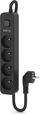Immagine prodotto di Dispositivo di protezione KERG con interruttore automatico 4 prese nere 1,5m 16A H05VV-F 3x1,5mm2