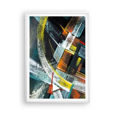 Produktbild von Gerahmtes Poster - Weißer Rahmen - Abstraktion Graffiti Bunt - 70x100 cm - Wand Bild - Wanddeko - Wandbilder - Wandposter - Bilderrahmen - Bilder - Kunstdruck - Wandbild - P2WPA70x100-4157