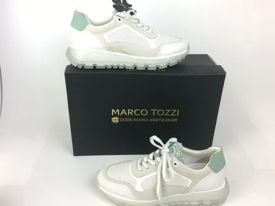 Produktbild von Marco Tozzi Guido Maria Kretschmer Damen Schnürer weiß-beige , teils durchsichtige Laufsohle 38