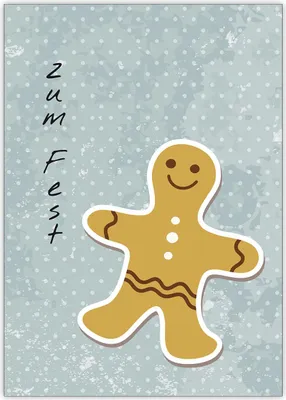 Produktbild von Süße Weihnachtskarte mit Lebkuchen Mann: Zum Fest