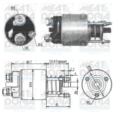 Produktbild von MEAT & DORIA 46005 Magnetschalter für Starter/Anlasser für OPEL Corsa D Schrägheck (S07) ZAFIRA B (A05) Corsa C Schrägheck (X01) Meriva A (X03)