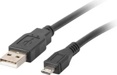 Produktbild von LANBERG USB MICRO(M)->USB-A(M) 2.0 KABEL 1m schwarz