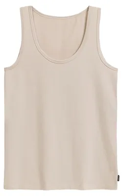 Imagen del producto de Camiseta interior para mujer Atlantic, confeccionada con una mezcla cómoda de algodón y Elastanoo, color beige, talla S