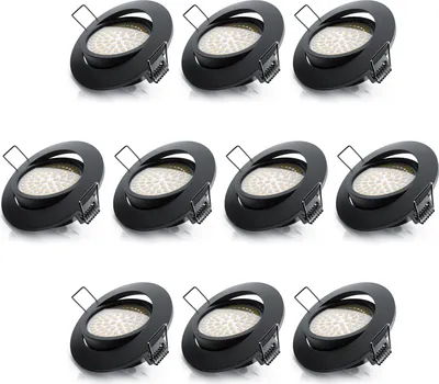 Produktbild von Brandson 10x LED Deckenspots dimmbar & schwenkbar Einbaustrahler mit Aluminium Rahmen in schwarz