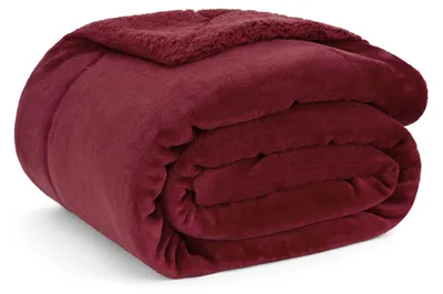Produktbild von BEDSURE Sherpa Kuscheldecke Flauschig 150x200 - Sofadecke, Rot