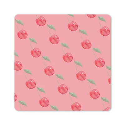 Produktbild von MuchoWow® Mauspad Mousepad Kirschen - Aquarell - Rosa 30x30 cm - Mousepads - Maus Mat - Pad - Mausunterlage - Gaming