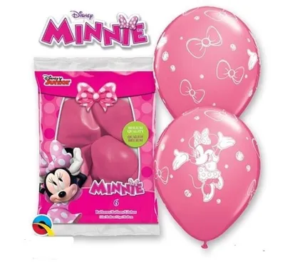 Produktbild von Qualatex Disney Minnie Mouse Luftballons Pink ca 30,5 cm - 6 Stück