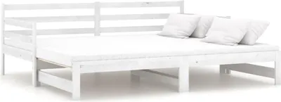 Produktbild von vidaXL Tagesbett Ausziehbar Weiß Kiefer Massivholz 2x(90x200) cm