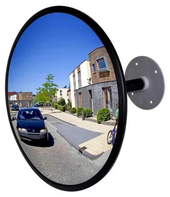 Produktbild von Konvexer Verkehrsspiegel aus Acryl Schwarz 30 cm für Innenräume