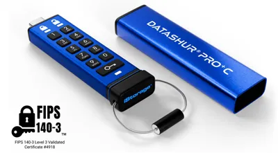 Produktbild von datAshur Pro+C 512GB USB-C / Alu / Military Grade, XTS-AES 256-bit HW encryption, FIPS 140-3 L3 / Waterproof / boot delay feature / Keypad / IP68