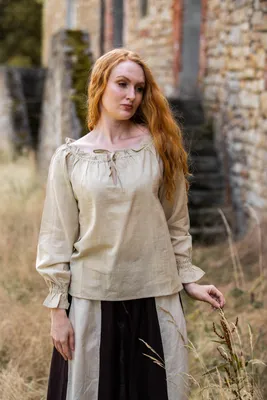 Produktbild von Mittelalterbluse Hanffarben "Edith" M
