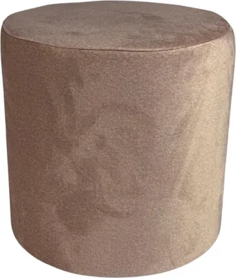Zdjęcie produktu dla Pufa okrągła ELEMENT 40x40 cm stylowy podnóżek trudnopalny welur łatwoczyszczący delikatna w dotyku  różowa pudrowa