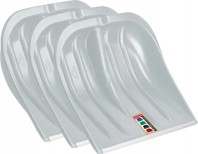 Obrázok produktu pre KADAX "Monti" lopata na sneh, lopata na sneh bez násady s kovovým okrajom, strieborná, šírka 49 cm, 3 kusy