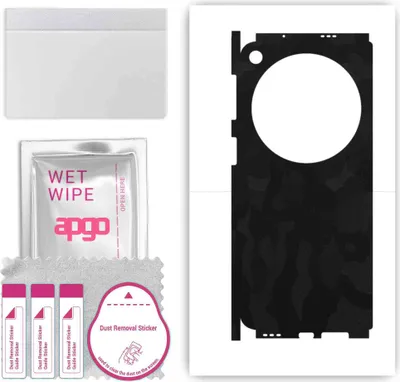 Produktbild von apgo Rückseite + Seiten Schutzfolie, Skin, kompatibel mit OnePlus Open, Hinten Displayschutzfolie aus Vinylfolie, kratzfest, einfache Montage - Schwarzes Tarnmuster