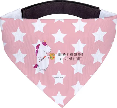 Produktbild von Mr. & Mrs. Panda Halstuch Hund Einhorn Künstler - Rot Pastell - Geschenk, Hunde, Englisch, Schal Für, Unicorn, Hundehalstuch, Tuch, Welt, Farbe